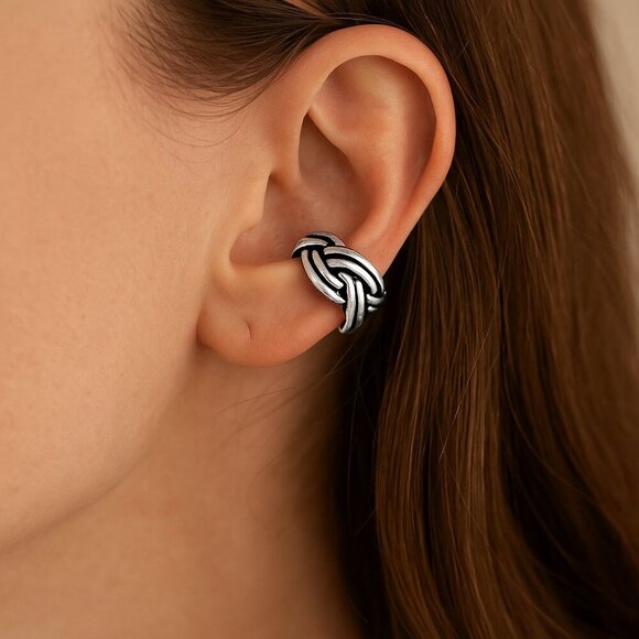 Sterling Silver Celtic Knot Ear Cuff – 5mm No Piercing Needed - Picture 3 of 8